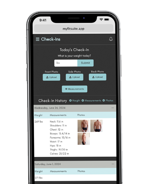 MyFitSuite Check-Ins