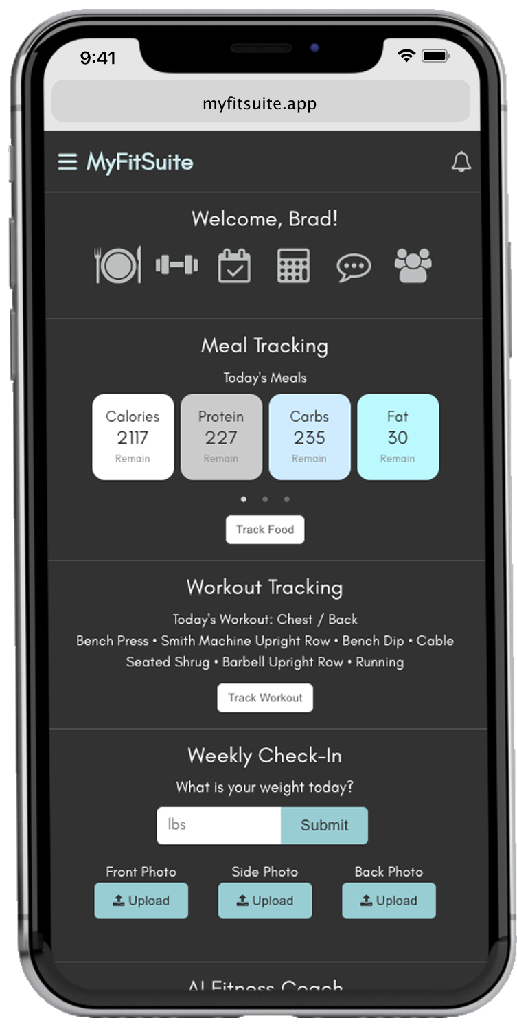 MyFitSuite Dashboard