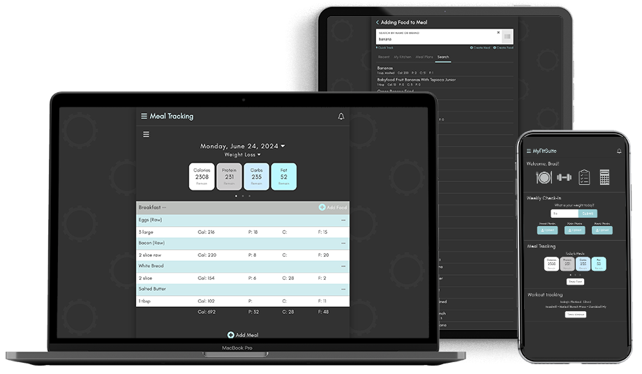 MyFitSuite running on different devices